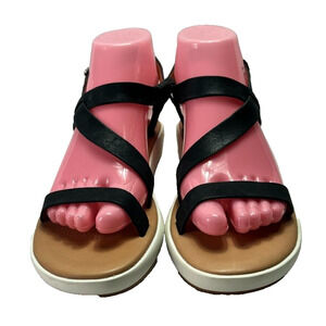 CORSO COMO Sandals Womens 6.5 Celano Black Leather Ankle Strap Buckle